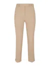 Incotex Tailored Straight-leg Cotton Pants With Subtle Side Slits In Beige