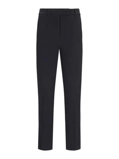 Incotex Straight-leg Tailored Pants With Subtle Hem Detailing In Black