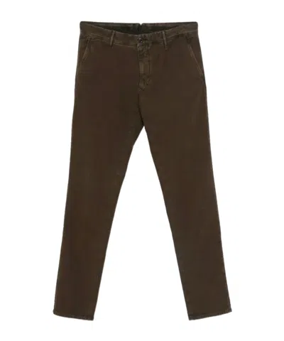 Incotex Casual Trousers With Belt Loops In Brown