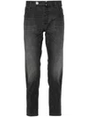 INCOTEX CHARCOAL GREY COTTON BLEND JEANS