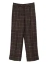 Incotex Wool Trousers Featuring Checked Design In Brown