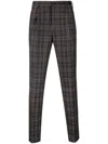 Incotex Checkered Tailored Trousers In Brown