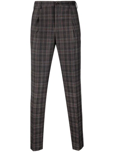 Incotex Checkered Tailored Trousers In Brown