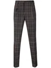 Incotex Trousers With Checked Pattern And Pockets In Brown