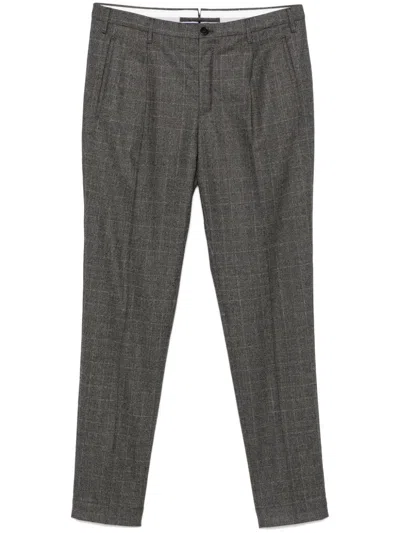 Incotex Checked Trousers In Grey
