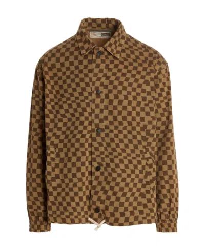 Incotex Checkered Casual Jacket In Brown