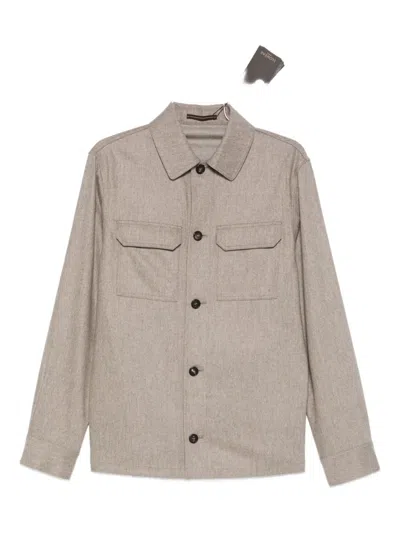 Incotex Chest-pockets Shirt In Brown