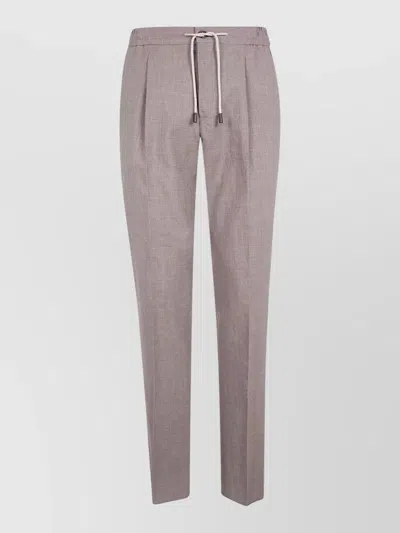 Incotex Chino Pants Elastic Drawstring Waist Pleats In Multi