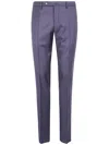 Incotex Flat-front Cotton Trousers In Blue