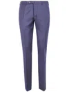 Incotex Flat-front Cotton Trousers In Blue