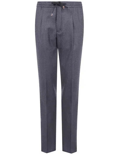 Incotex Slim Fit Chino Trousers With Elastic Waistband In Gray