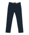 Incotex Dark Blue Cotton Blend Chino Trousers In Black