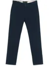 Incotex Dark Blue Cotton Blend Chino Trousers In Blue