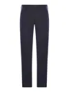 Incotex Chino Trousers With Linen And Cotton Pleats In Blue
