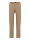Incotex Chino Trousers With Linen And Cotton Pleats In Brown