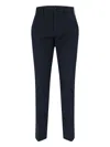 Incotex High-waisted Straight-leg Chino Pants In Dark Blue Cotton In Blue