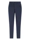 Incotex Straight Trousers With Pleated Front And Pockets In Blue
