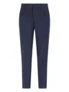 Incotex Straight Trousers With Pleated Front And Pockets In Blue