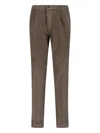 Incotex Straight Leg Corduroy Trousers Featuring Pockets In Brown