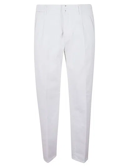 Incotex Classic Straight-leg Trousers With Belt Loops In White