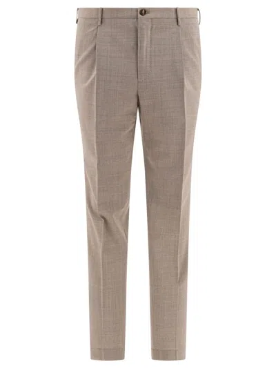 Incotex Classic Tailored Trousers In Fine Textured Beige In Neutral