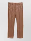 Incotex Coated Trousers With Pockets And Waistband In Brown
