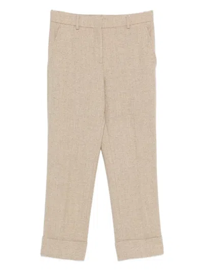 Incotex Concealed-fastening Trousers In Neutral