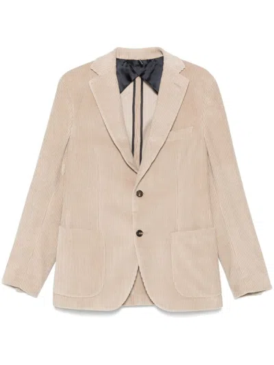 Incotex Corduroy Blazer In Neutrals