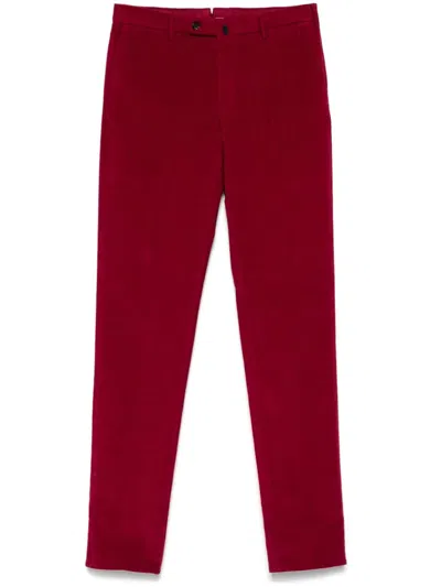 Incotex Corduroy Slim-cut Trousers In Red
