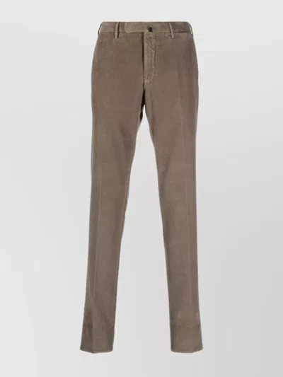 Incotex Corduroy Straight Leg Trousers In Brown