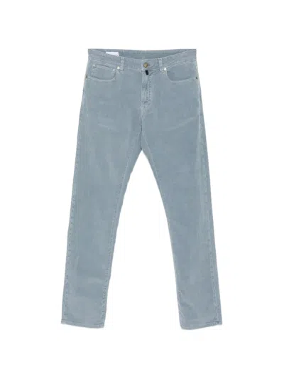 Incotex Corduroy Straight-leg Trousers In Blue
