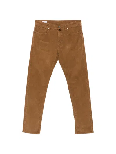 Incotex Corduroy Straight-leg Trousers In Brown
