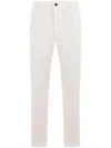 Incotex Pleated Corduroy Trousers In White