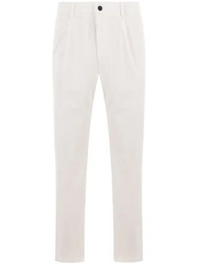 Incotex Corduroy Tapered Trousers In White