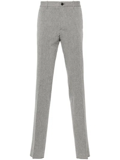 Incotex Trousers Featuring Striped Pattern And Belt Loops In Gray