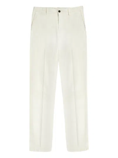 Incotex Slim-fit Corduroy Pants In White