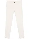 Incotex Cream White Cotton Blend Chino Trousers In White