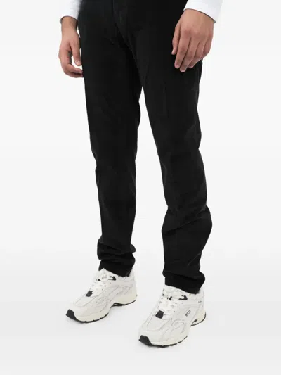 Incotex Corduroy Wool Trousers In Black