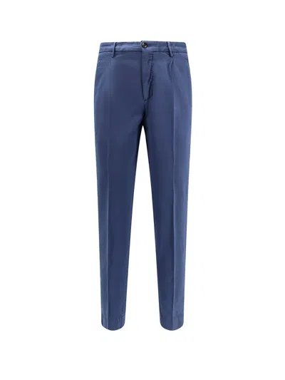 Incotex Cotton And Linen Trouser In Blue