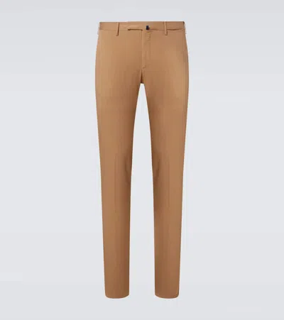 Incotex Cotton-blend Chinos In Brown