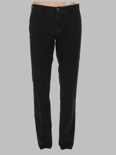 Incotex Cotton Blend Slim Fit Trousers For Men In Black