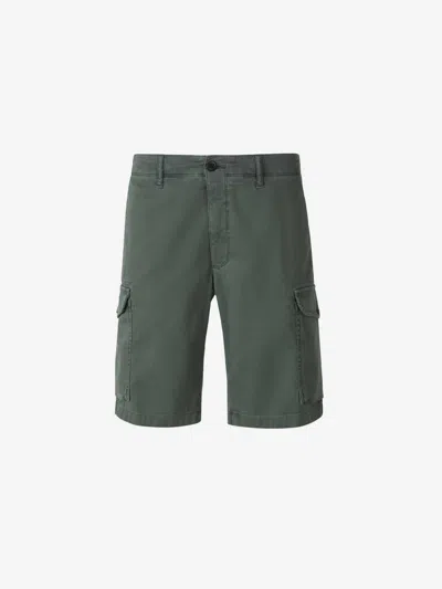 Incotex Cotton Cargo Bermuda Shorts In Dark Green