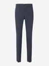 Incotex Navy Chinos With Pleated Front And Classic Straight Leg In Blue