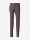 Incotex Cotton Chino Trousers In Burgundy