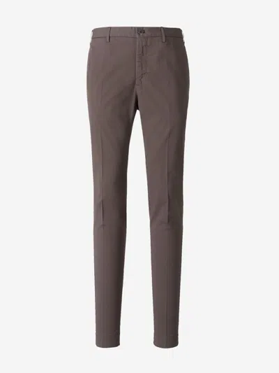 Incotex Cotton Chino Trousers In Burgundy