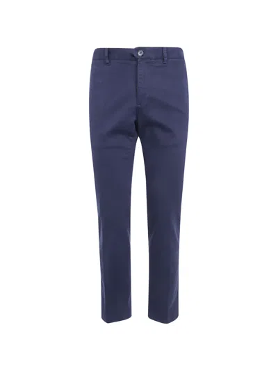 Incotex Chino Trousers Slim Fit Mid Rise In Blue