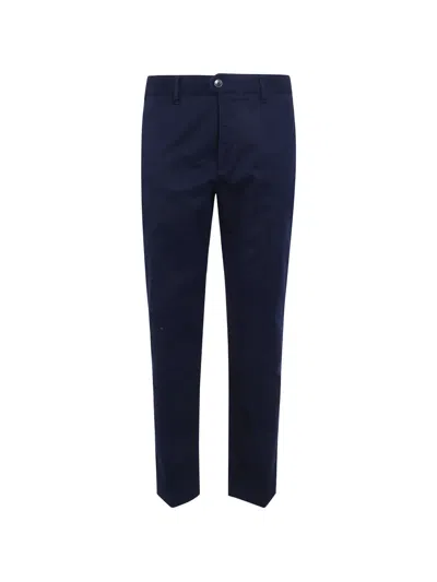 Incotex Cotton Chino Trousers In Blue