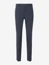 Incotex Navy Chinos With Pleated Front And Classic Straight Leg In Blue