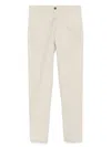 Incotex Cream White Cotton Blend Chino Trousers In Neutrals