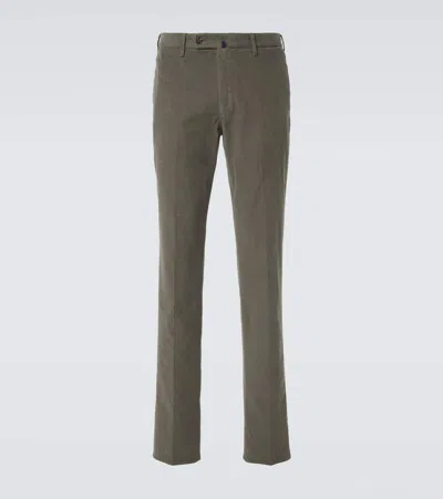 Incotex Tapered-leg Corduroy Trousers In Grey